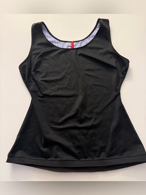 SPANX Black Shaping Tank Top XL Pinstripe Lined